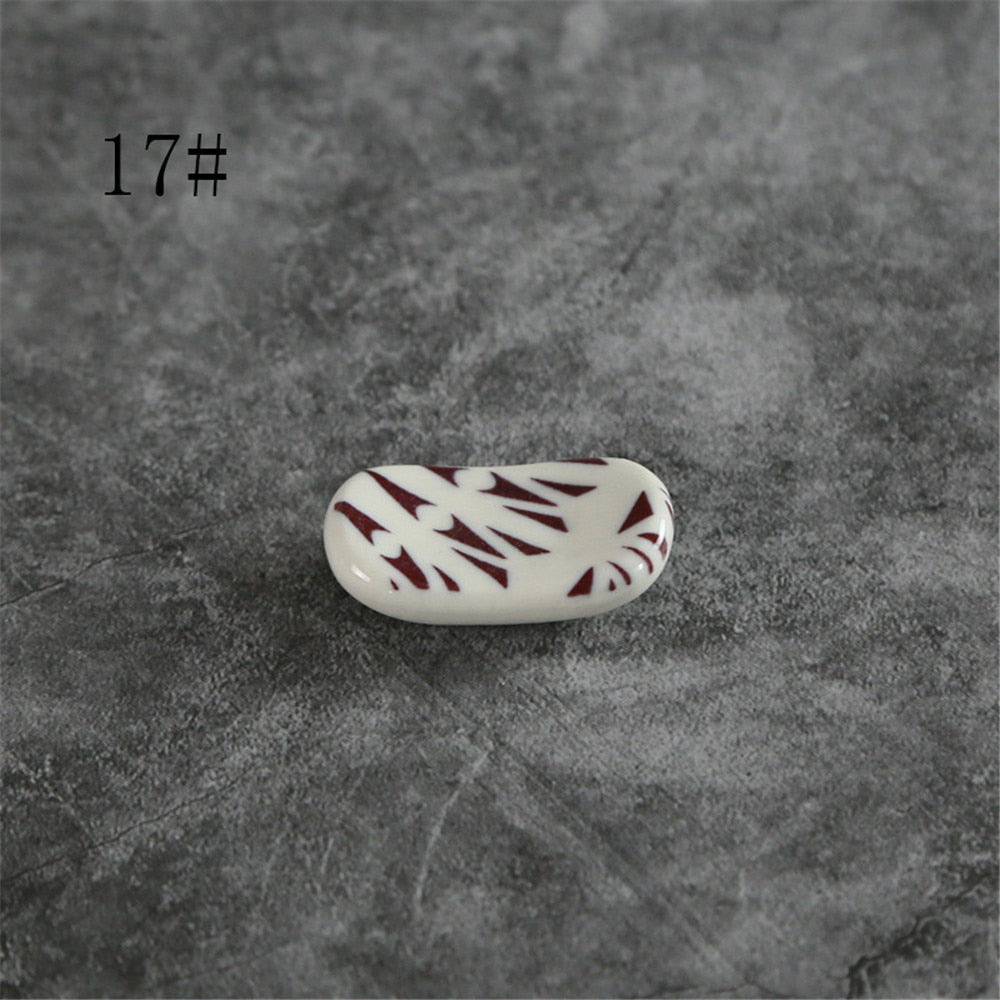 Nordic Style Underglaze Ceramic Tableware Japanese Restaurant Simple Oval Spoon Chopstick Holder Bracket Utensil