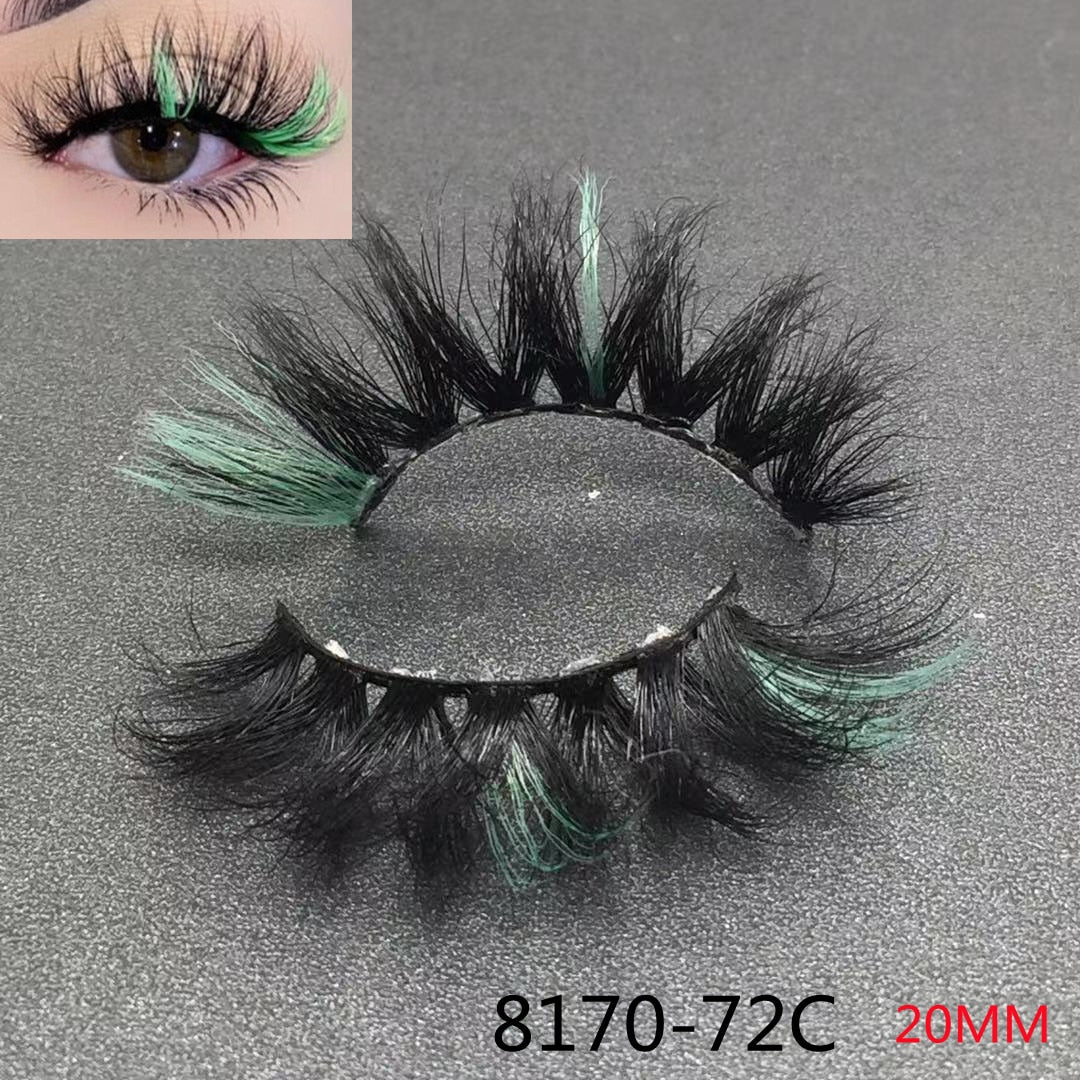Rainbow Eye Lashes Cruelty Free Silk Lace Colored Eyelashes Dramatic Makeup Beauty Purple/pink/blue Cilias ombre eyelashes