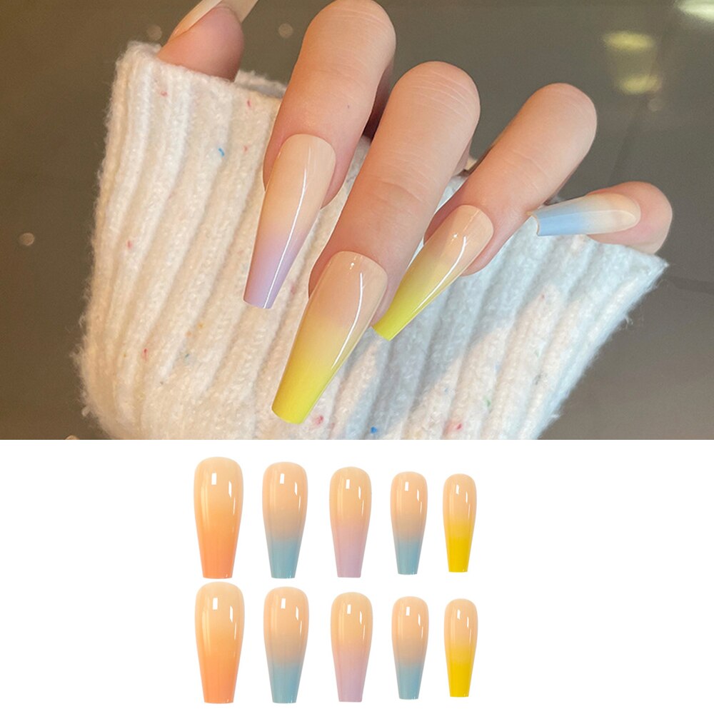 24/30Pcs Pink Leopard Designs False Nails French Long Coffin Fake Nail Artificial Full Cover Nail Art Tips Press on Nail