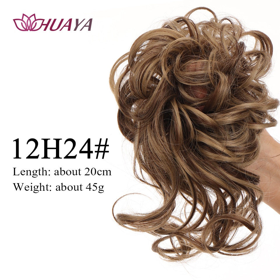 Synthetic Curly Donut Chignon With Elastic Band Scrunchies Messy Hair Bun Updo Hairpieces Extensions for Women