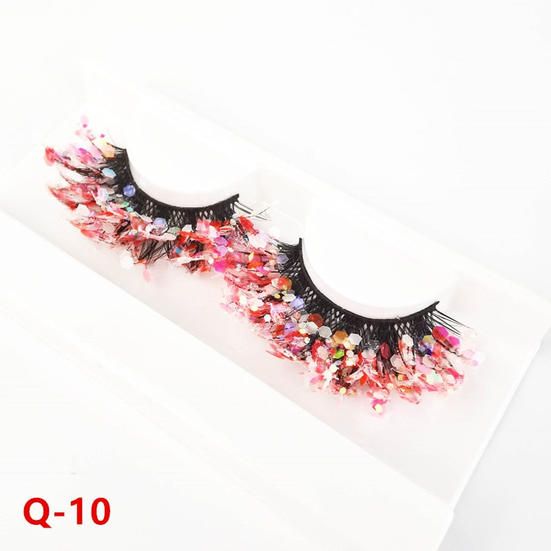 Mink color lashes natural long fluffy individual dramatic colorful false eyelashes