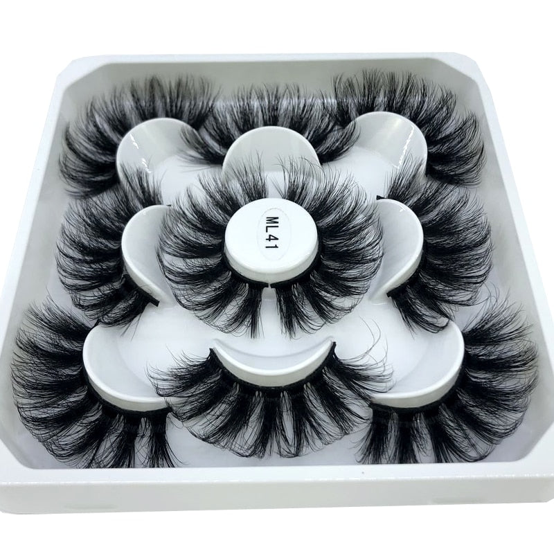 5 pairs 8-25mm natural 3D false eyelashes fake lashes Mink Lashes extension