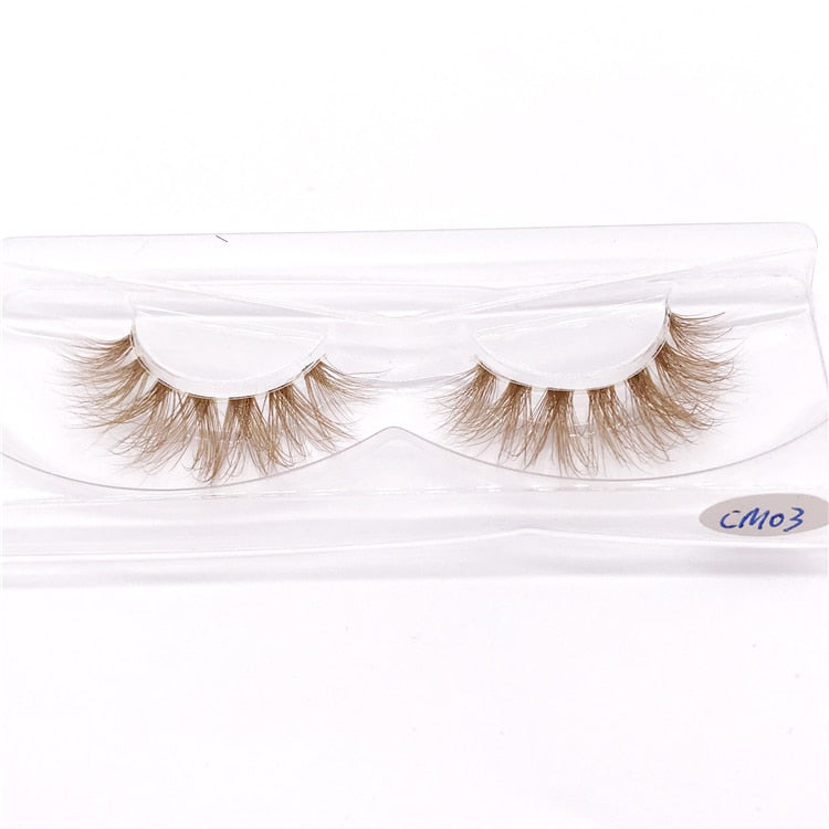 BLONDE 3D mink fake lashes natural individual brown false eyelashes makeup 15 25mm lash extension