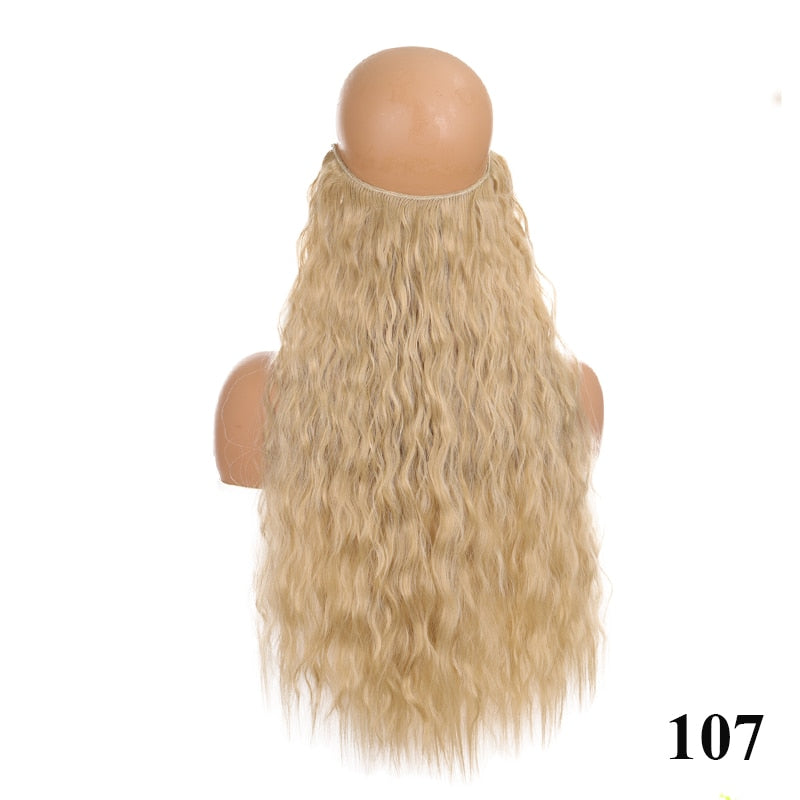 Invisible Wire No Clip One Piece Hair Extensions Secret Fish Line Hair Pieces Wave Straight Synthetic Fake 24 inch