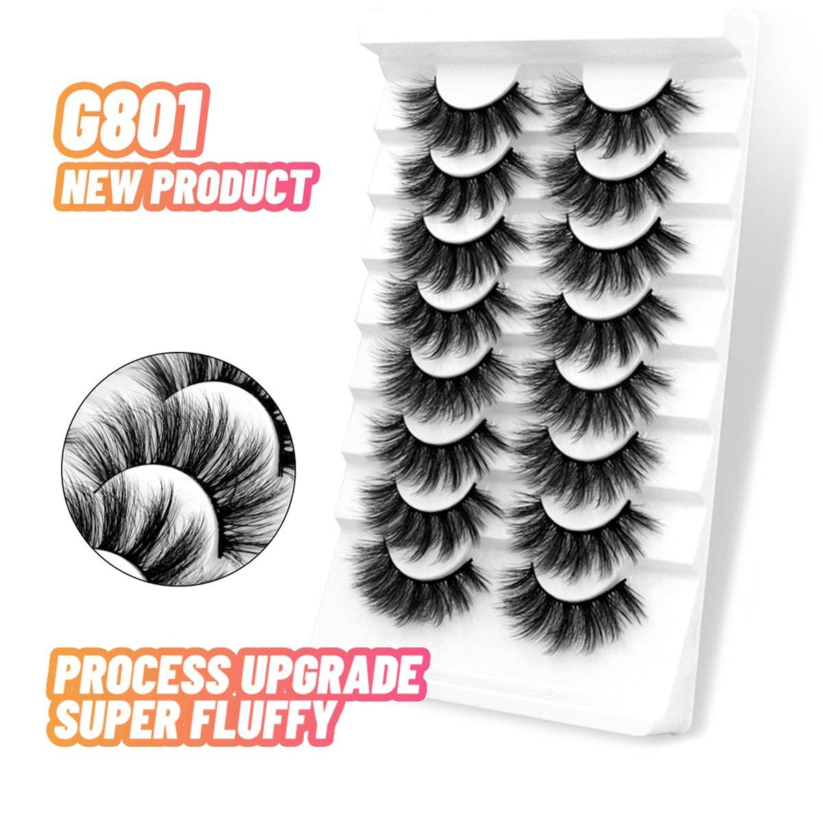 3D Mink Lashes 2/5/8 Pairs Natural False Eyelashes Fluffy Soft Wispy Volume Dramatic Long Cross Eyelash Extension