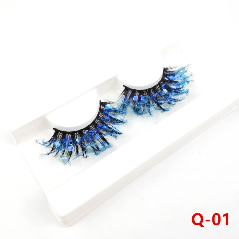 Mink color lashes natural long fluffy individual dramatic colorful false eyelashes