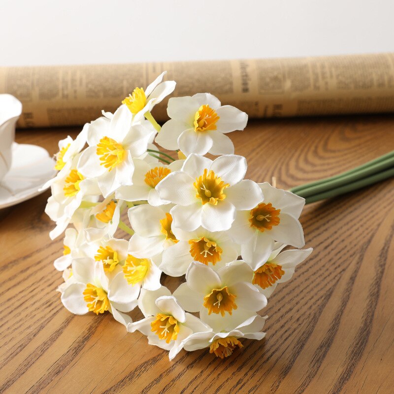 6pcs/Lot Home Artificial Simulation Narcissus Flower Living Room Window Decor Fake Flowers Decor
