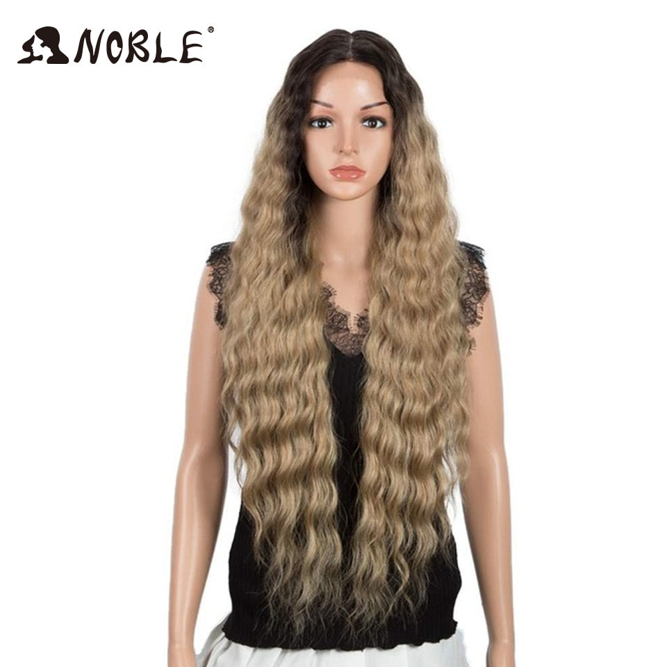 Synthetic Lace Wig 30 Inch Long Wavy Wig Ombre Blonde Wig Synthetic Lace Wigs Cosplay Synthetic Lace Wig