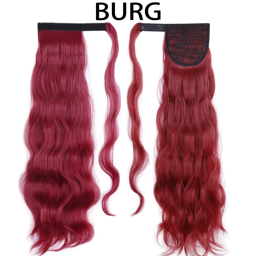 Synthetic Ponytail Extension Long Black Drawstring Wavy Ponytail Hair for Women Body Wavy Ponytail