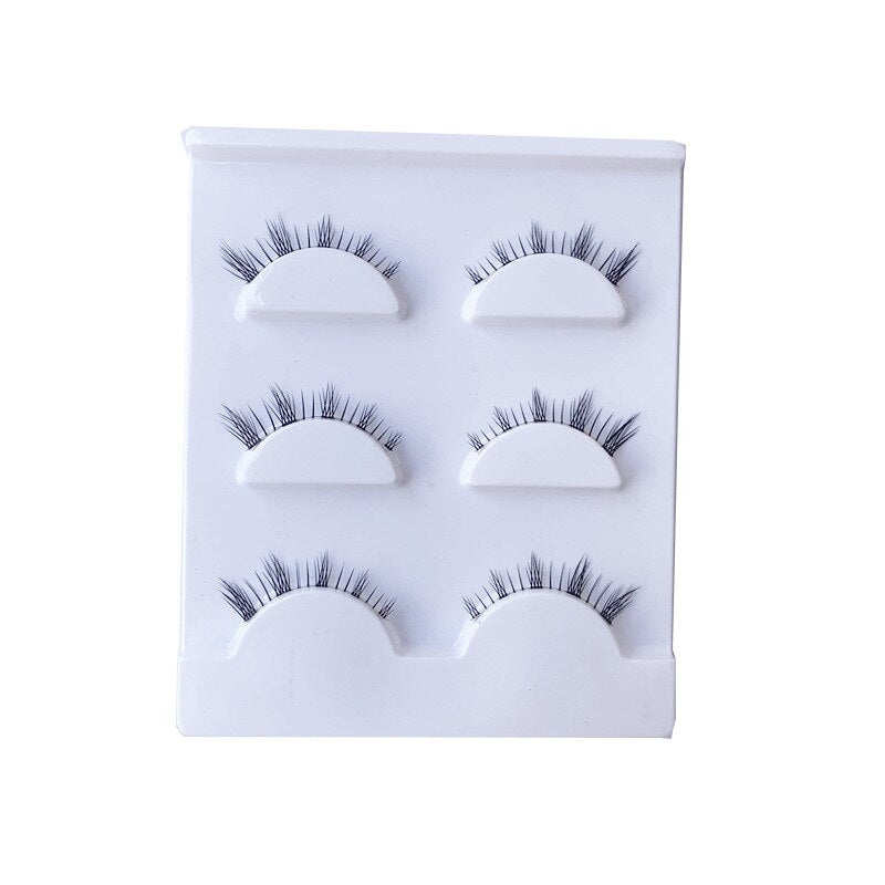 3 Pairs False Eyelashes Japanese Handmade Natural Lower Eyelashes Japanese Eye Tail Lengthened Short Nude