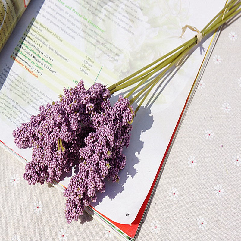 6 Pieces Bundle PE Lavender Cheap Artificial Flower Wholesale Plant Wall Decoration Bouquet Material Manual Diy Vases for Home
