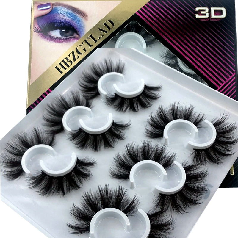 2/4/6pairs natural false eyelashes fake lashes long 3D mink extension