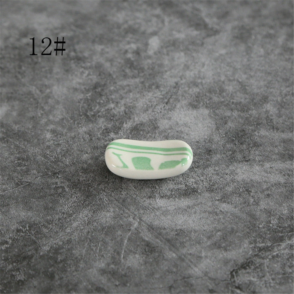 Nordic Style Underglaze Ceramic Tableware Japanese Restaurant Simple Oval Spoon Chopstick Holder Bracket Utensil