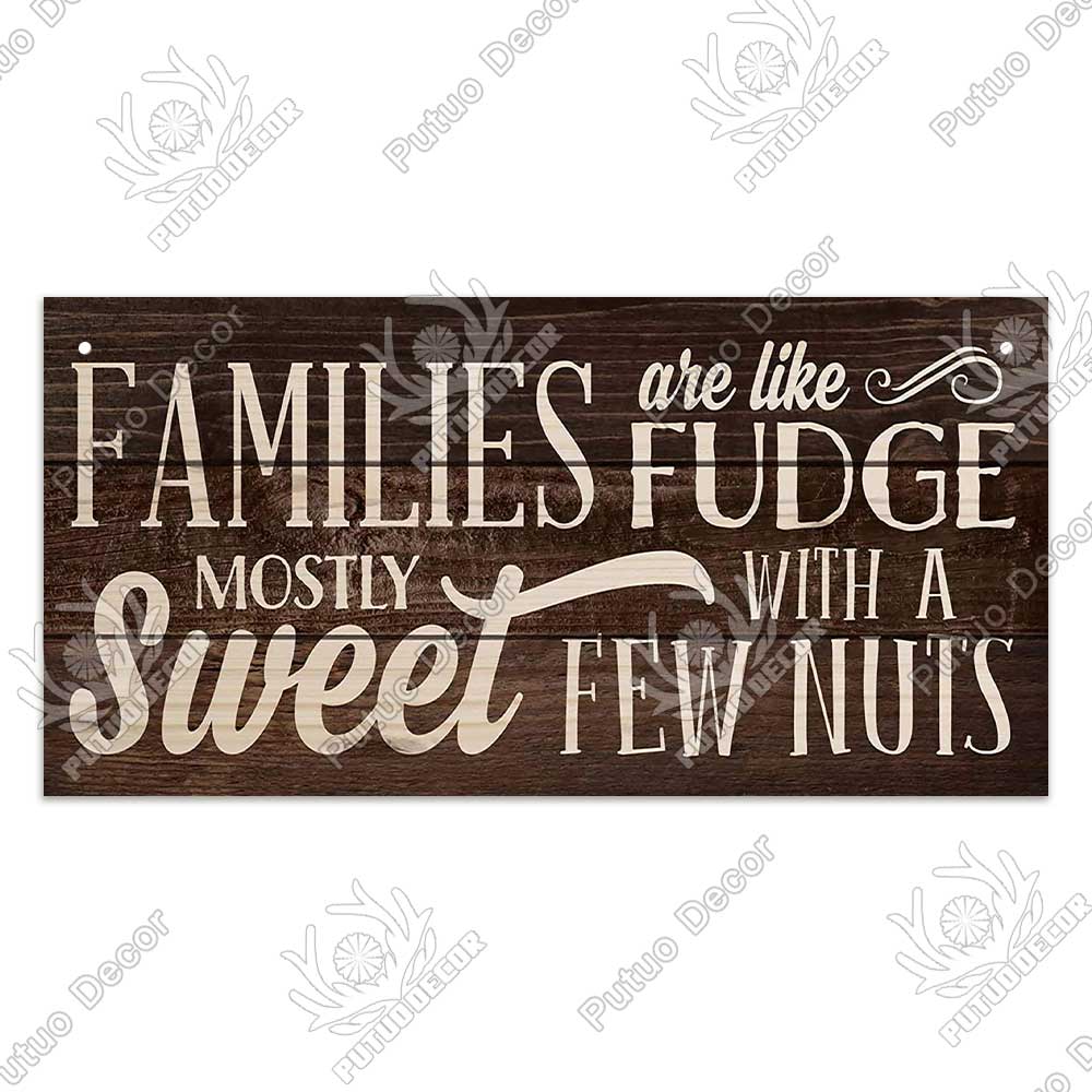 Putuo Decor Home Wooden Signs Family Wood Wall Plaque Wood Art Home Decor for Friendship Wooden Pendant Home Wall Decoration