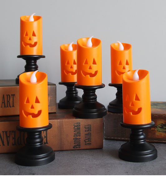 Halloween Candle Light LED Colorful Candlestick Table Top Decoration Pumpkin Party Decor