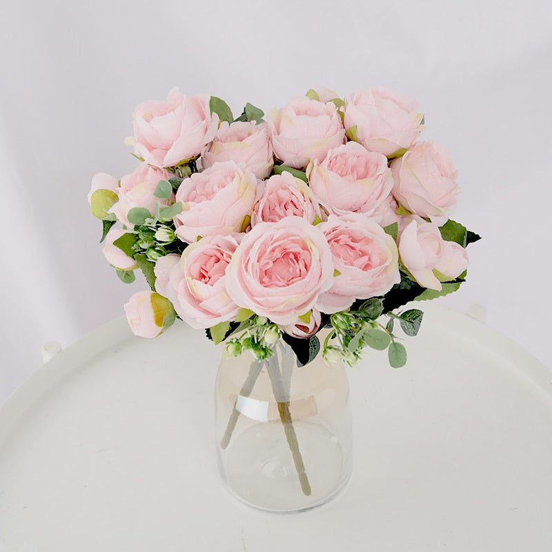  Artificial Flowers Peony Tea Rose 