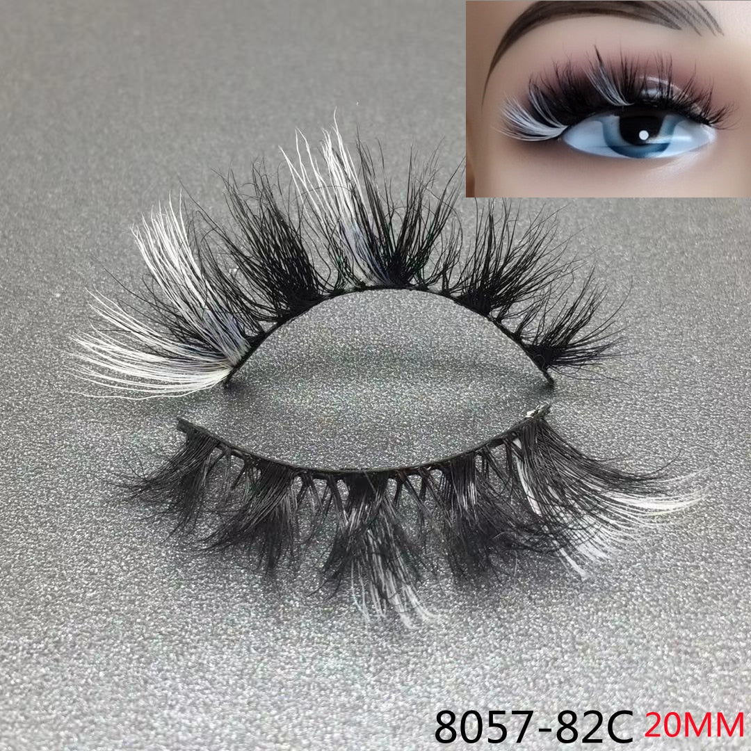Rainbow Eye Lashes Cruelty Free Silk Lace Colored Eyelashes Dramatic Makeup Beauty Purple/pink/blue Cilias ombre eyelashes