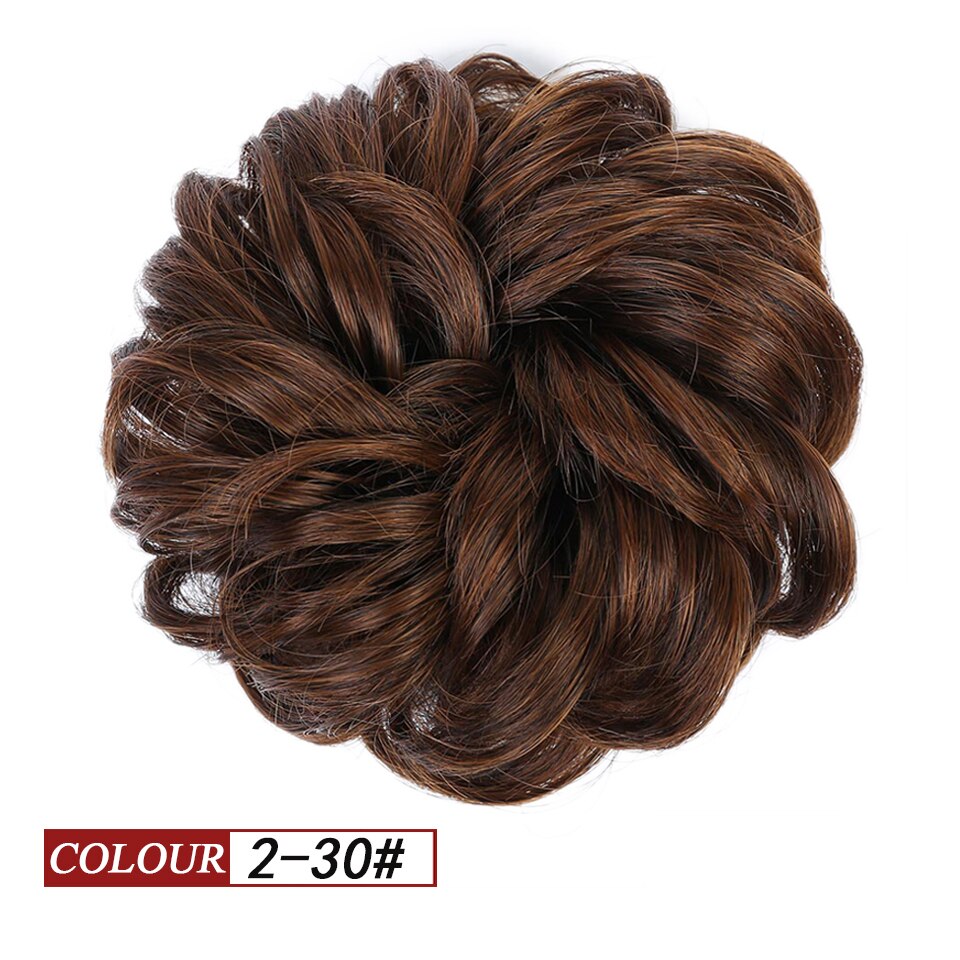 Synthetic Curly Donut Chignon With Elastic Band Scrunchies Messy Hair Bun Updo Hairpieces Extensions for Women