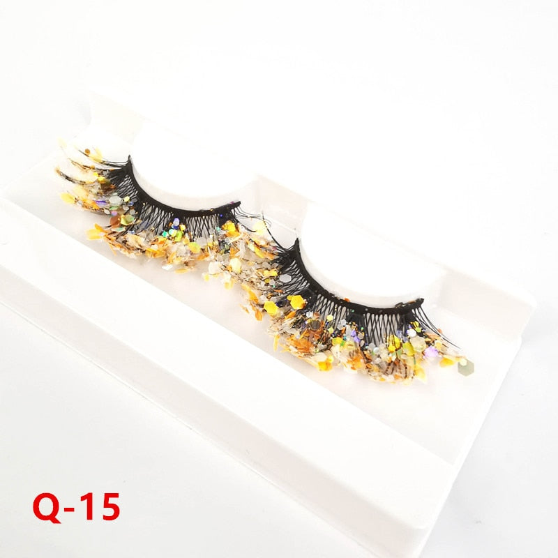 Mink color lashes natural long fluffy individual dramatic colorful false eyelashes