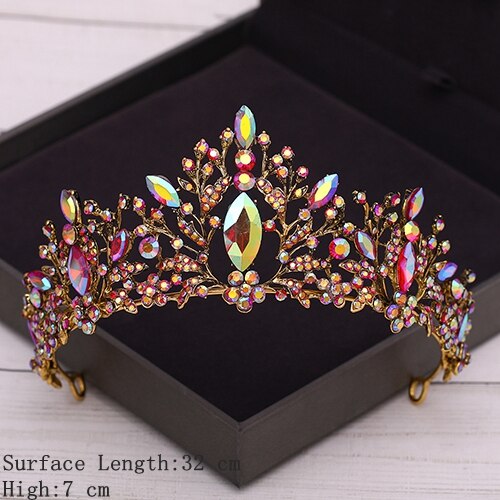 Bridal Crown Golden Wedding Hair Accessories Crystal Rhinestone Bride Wedding Tiaras and Crowns Headpiece Diadema Hair Ornament