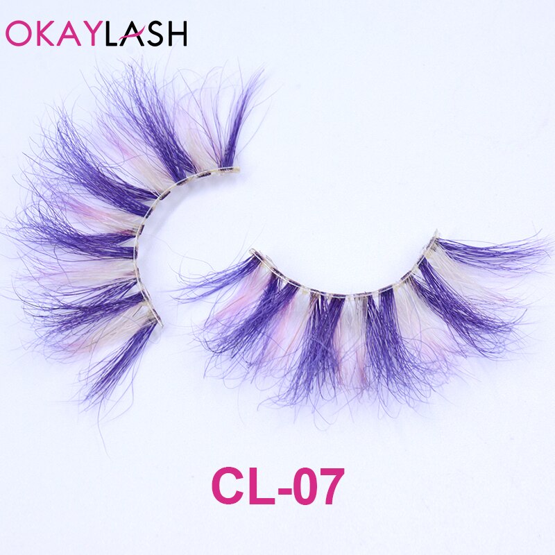 1pair/box real mink color 25mm long siberian eyelashes costume fancy ball dramatic unique colored red blue fake lashes