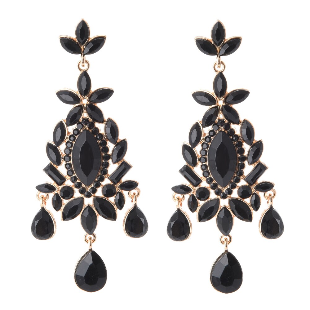 Colorful Crystal Earrings Jewelry Clear Pure Rhinestone Earring Accessories