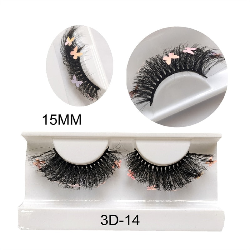 Faux Mink 25mm Lashes With Butterflys or flowers On Them Full Strip False Eyelashes Butterfly Lash For party