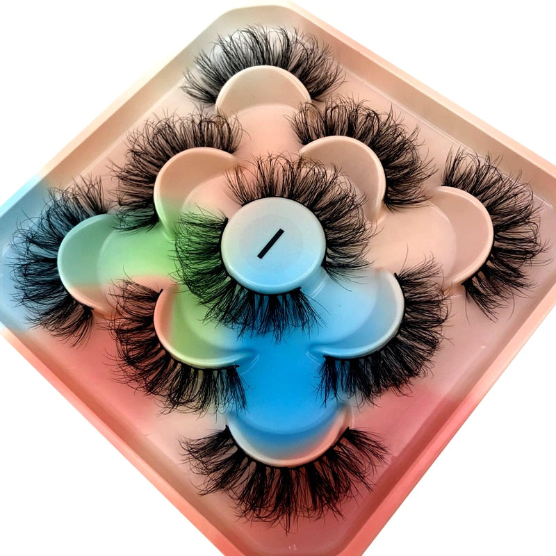 5 Pairs 3D Mink Lashes Natural Mink False Eyelashes Dramatic Volume Fake Eyelash Extension Faux Cils