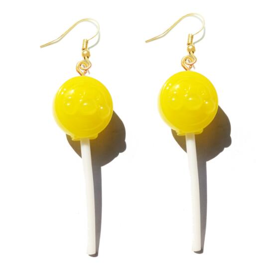 Resin Lollipop Drop Earrings Jewelry Custom Made Handmade Cute Cotton Candy