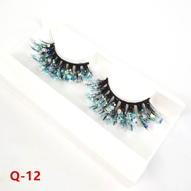 Mink color lashes natural long fluffy individual dramatic colorful false eyelashes