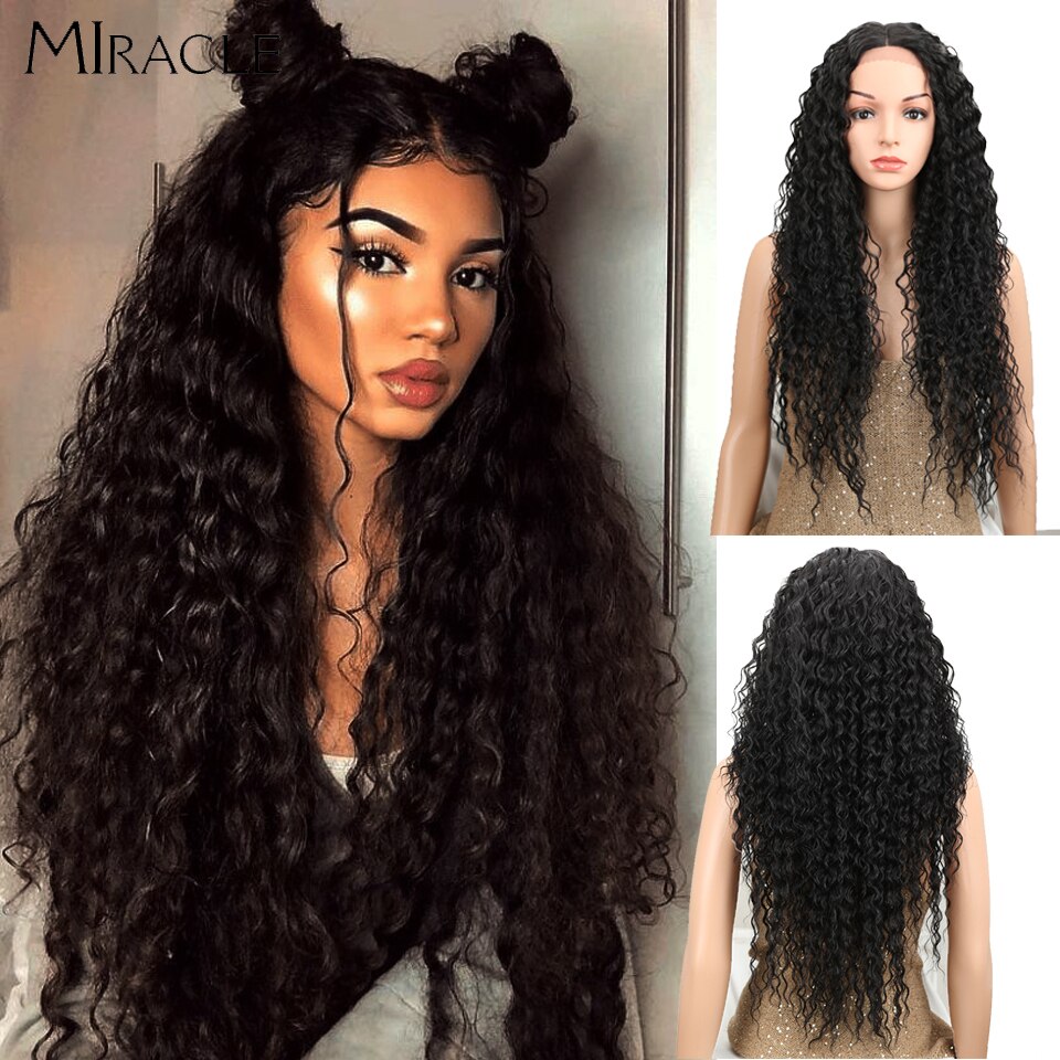 Synthetic Lace Wig Curly 30Inch Afro Kinky Curly Lace Natural Wave Blonde Wig High Temperature Fiber Hair