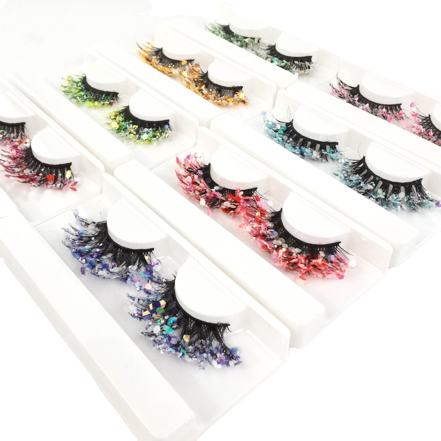 Mink color lashes natural long fluffy individual dramatic colorful false eyelashes