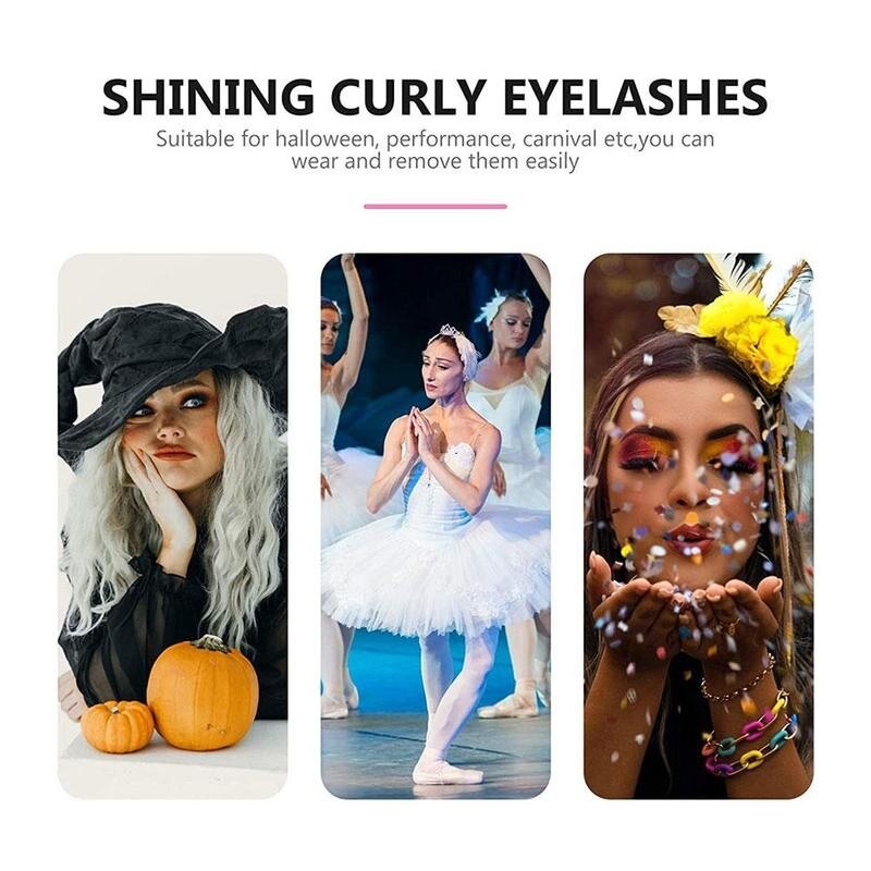 5D Colorful False Eyelashes Faux Mink Lashes Color Pink Blue Yellow Green Fake Eyelash Fluffy Soft Cilias Halloween Eye Makeup
