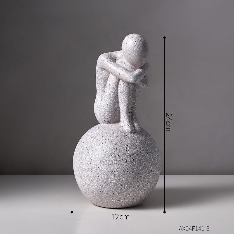 Abstract Sculpture Figurines for Interior Home Decoration Accessories Modern Decorative Figures House Decoration Office Decor