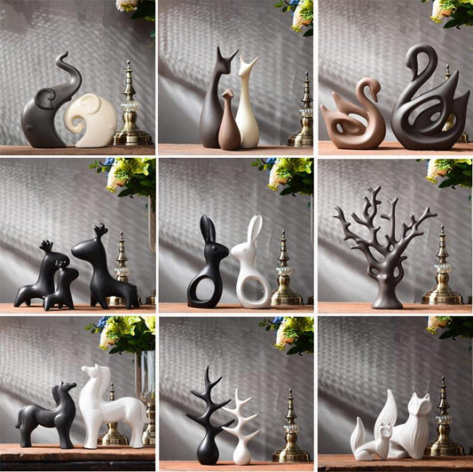Simple Modern Ceramic Figurines Livingroom Ornament Home Furnishing Decoration Crafts Office Ceramic
