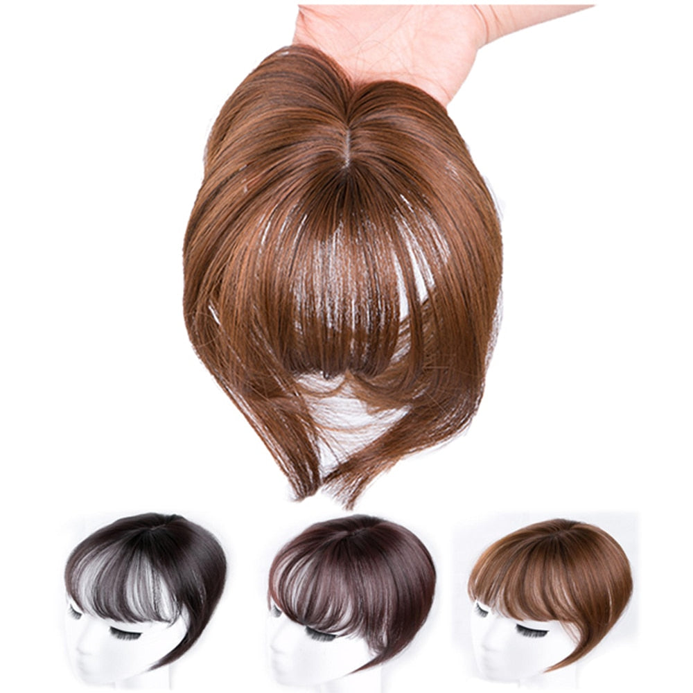Synthetic Hair Fringe Clip Bangs Straight Fake Hair Piece High Temperature Fiber Wig Bangs Clip on Hair Extension