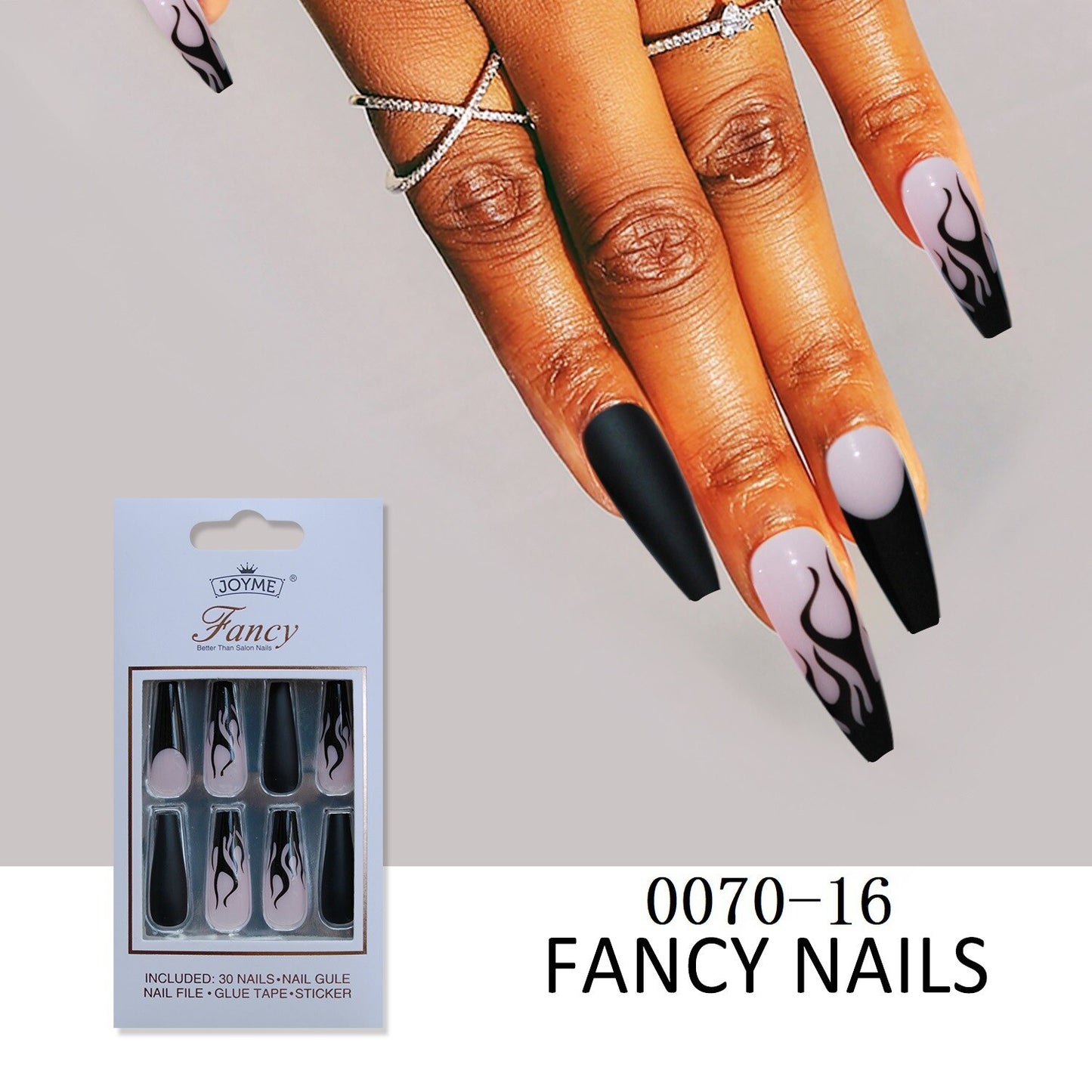 24/30Pcs Pink Leopard Designs False Nails French Long Coffin Fake Nail Artificial Full Cover Nail Art Tips Press on Nail