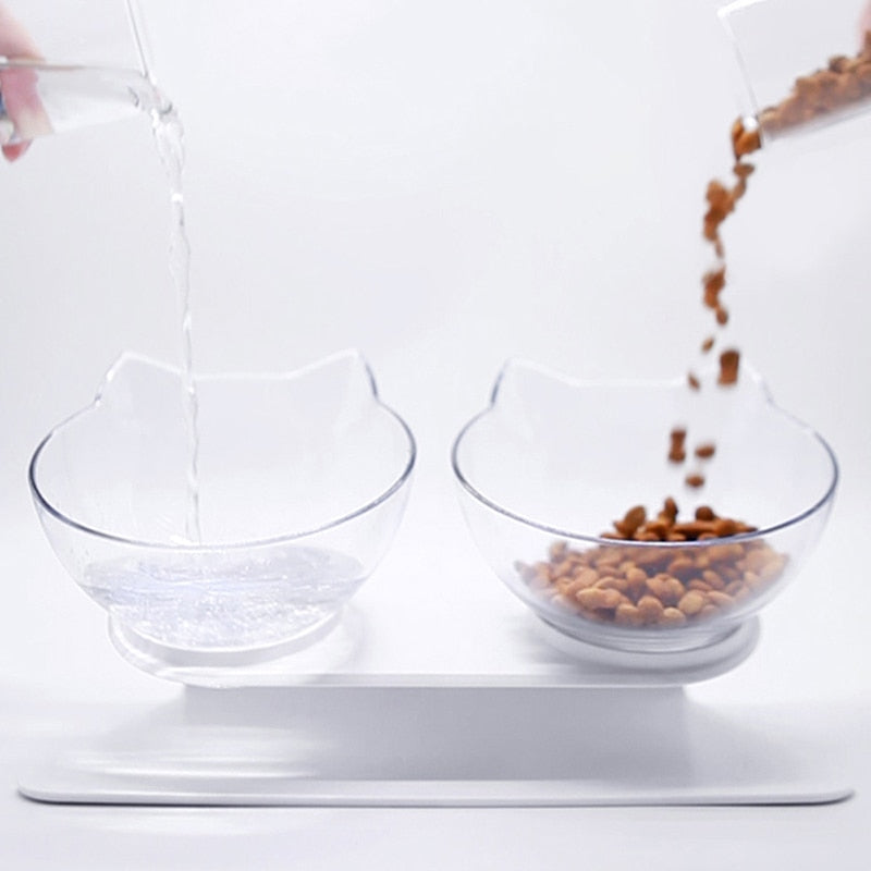 Non-slip Cat Bowls Double Pet Bowls With Raised Stand Pet Food Water Bowls For Cats Feeders