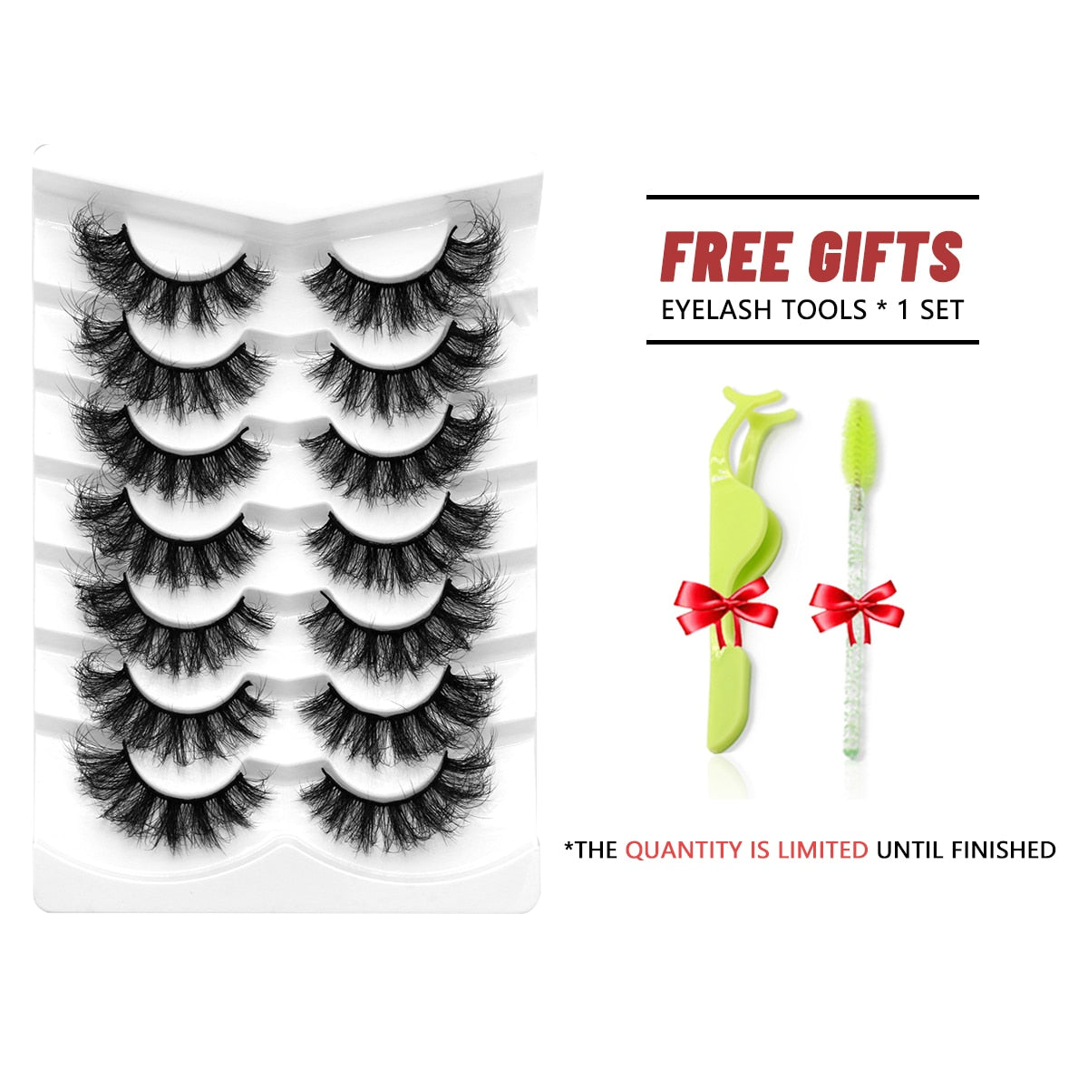 6D Faux Mink Eyelashes Long Lasting Fluffy Mink Lashes Dramatic Volume lashes Thick Long 5/7 Pairs