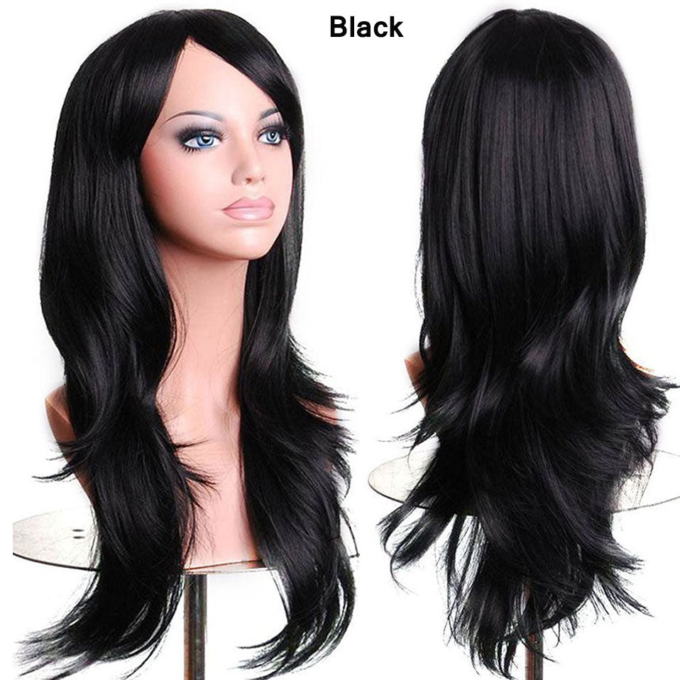 S-noilite Synthetic 28colors 22inch Loose Wave Wigs Halloween Cosplay Wig Blue Red Pink Grey Purple Hair Cosplay