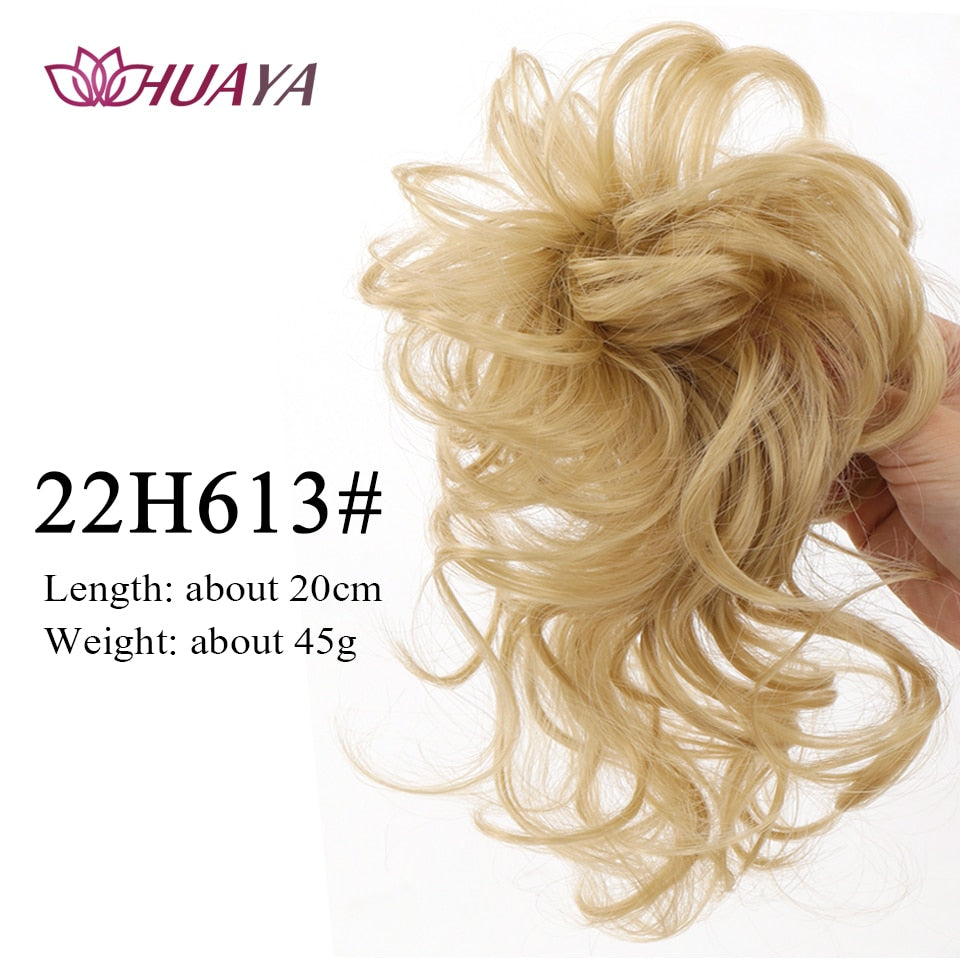Synthetic Curly Donut Chignon With Elastic Band Scrunchies Messy Hair Bun Updo Hairpieces Extensions for Women