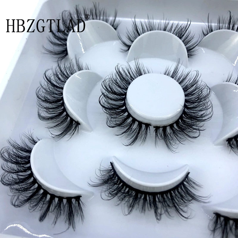 5 pairs 8-25mm natural 3D false eyelashes fake lashes Mink Lashes extension