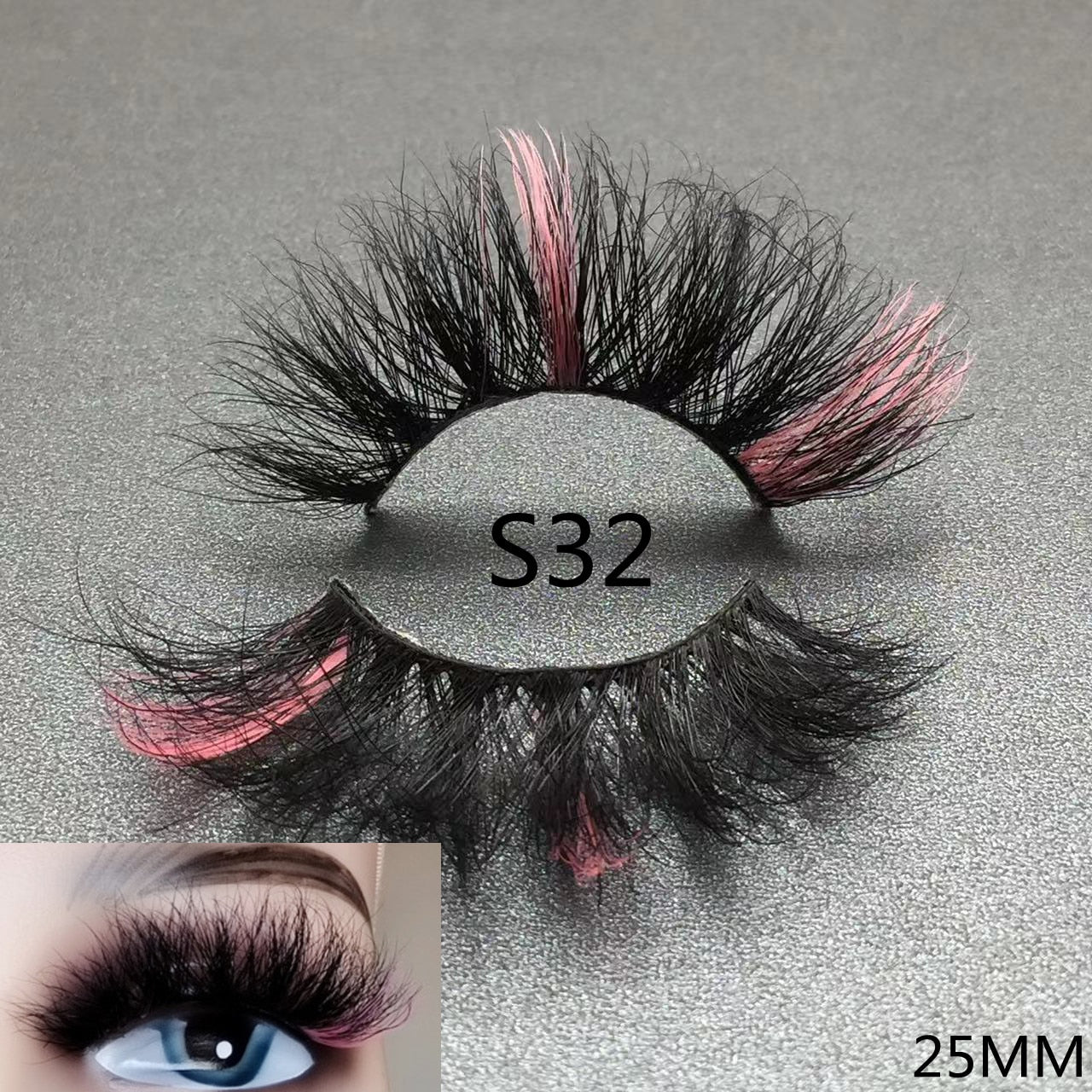 3D Mixed Color Mink Lashes Beauty Natural Individual Eyelashes Fluffy Lash Extension mix pink blue dramatic lash