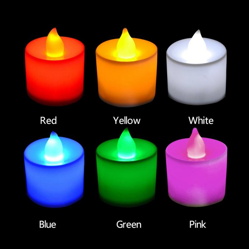 Flameless LED Lights Candles Battery Powered Coloful Flickering Romantic party Home Decor