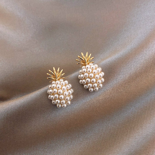 Geometric Pearl Earring Classic Pineapple Pearl Stud Earrings Earrings Jewelry