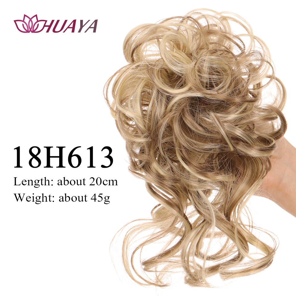 Synthetic Curly Donut Chignon With Elastic Band Scrunchies Messy Hair Bun Updo Hairpieces Extensions for Women