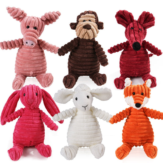 Corduroy Dog Toys Animal Shape Plush Pet Puppy Squeaky Chew Bite Resistant Accessories Supplies
