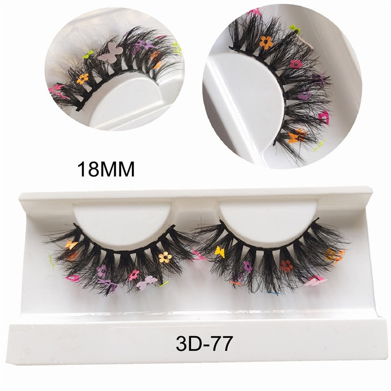 Faux Mink 25mm Lashes With Butterflys or flowers On Them Full Strip False Eyelashes Butterfly Lash For party
