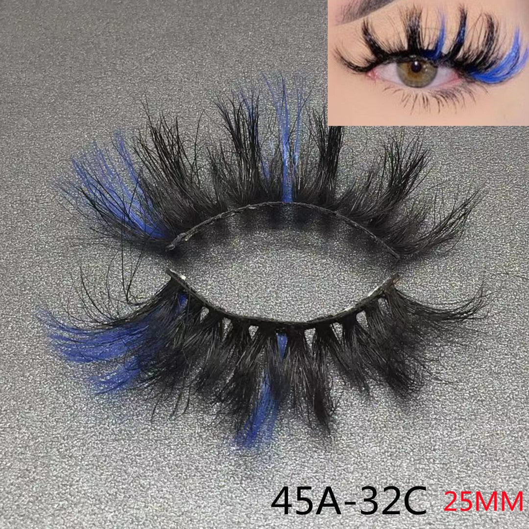 Rainbow Eye Lashes Cruelty Free Silk Lace Colored Eyelashes Dramatic Makeup Beauty Purple/pink/blue Cilias ombre eyelashes