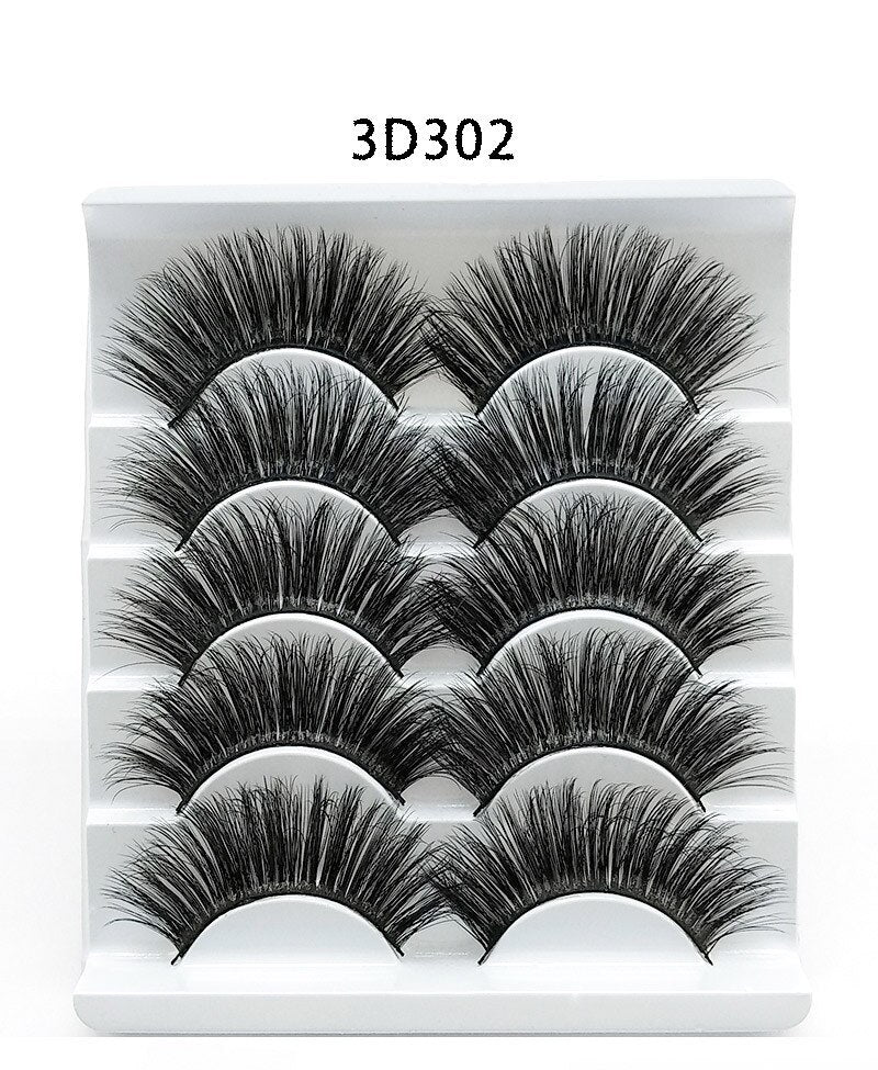 5/8pairs natural false eyelashes fake lashes long makeup 3d mink lashes eyelash extension Fluffy Mink Lashes